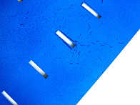 close up of cracked effect on the panels